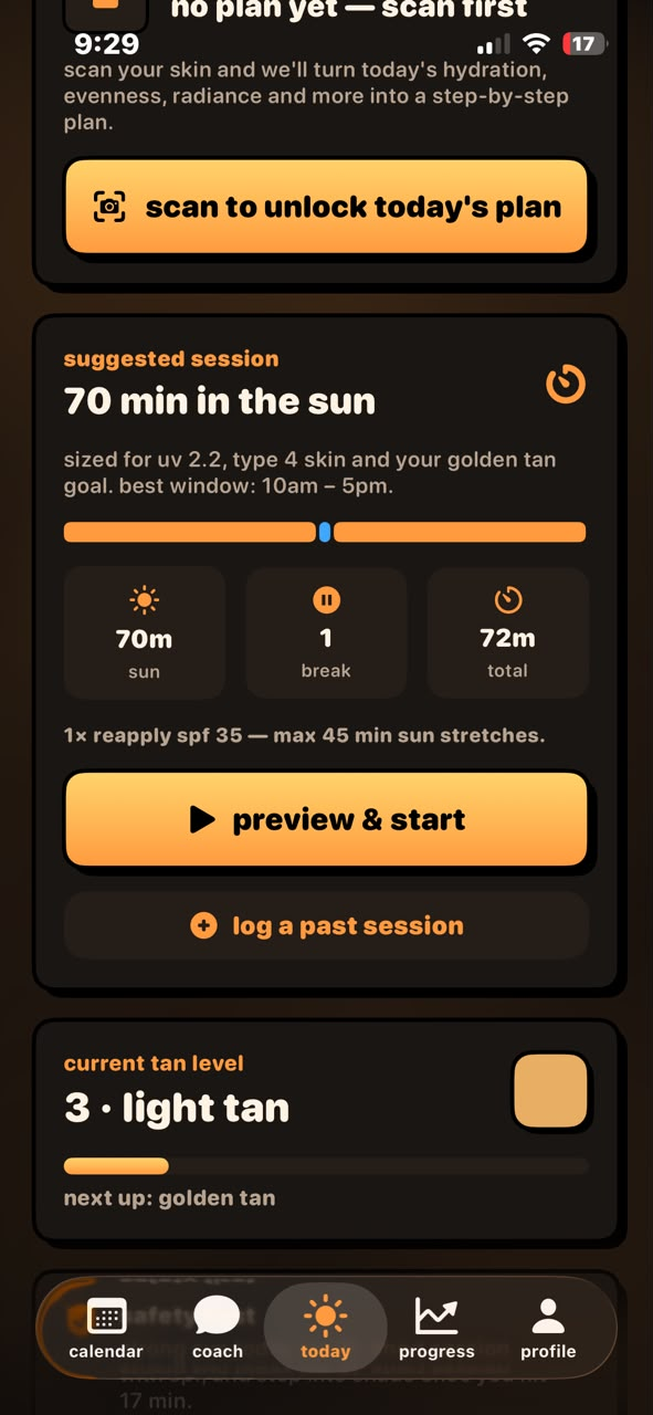 tanmaxx session timer screen
