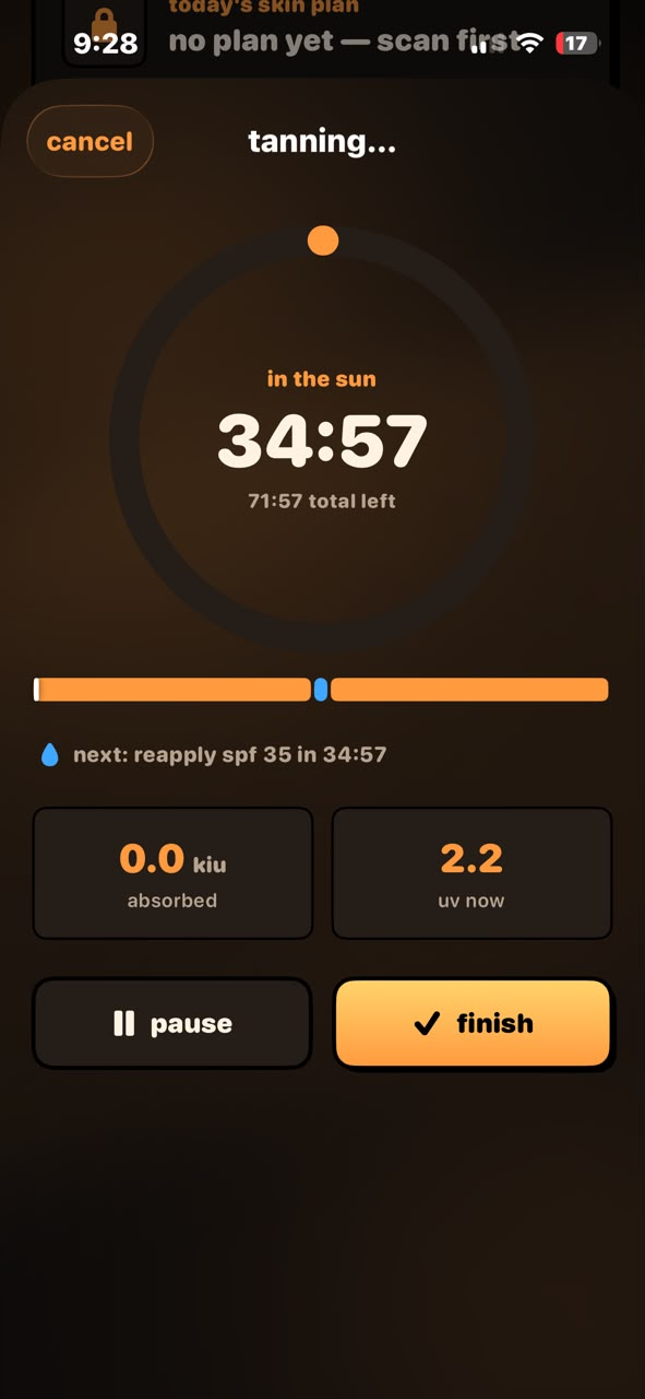 tanmaxx session timer running screen