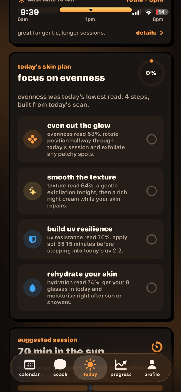 tanmaxx custom daily plan screen